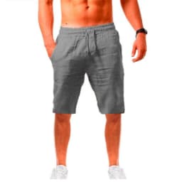 2026 Summer Men's Shorts Cotton Linen Casual Bermudas Men Classic Breathable short pants Solid Color Clothing Beach Shorts Male