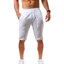 2026 Summer Men's Shorts Cotton Linen Casual Bermudas Men Classic Breathable short pants Solid Color Clothing Beach Shorts Male