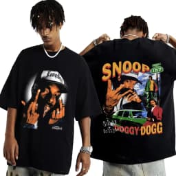 Hot Sale Rapper Snoop Dogg Graphic T-Shirt, Men's Hip Hop Fashion Funny Tee, Summer Unisex Streetwear Oversized T-Shirt