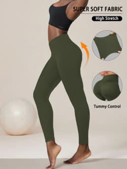 High Waisted Comfort Leggings - Women's Super Soft Tummy Control Fit for Yoga Running Workout and Daily Life