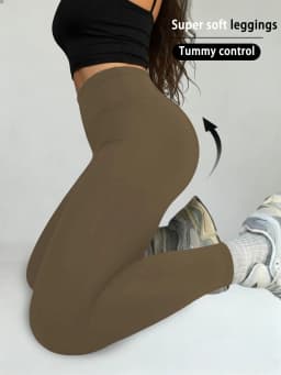 High Waisted Comfort Leggings - Women's Super Soft Tummy Control Fit for Yoga Running Workout and Daily Life