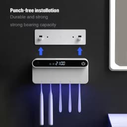 Smart UV Toothbrush Holder Sterilizer Toothpaste Squeezer Dispenser LED Displayed Timming Disinfection Bathroom Accessories Set