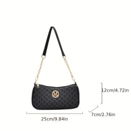 Trendy Women's Commuter Shoulder Bag with Belt Decoration Retro Underarm Handbag