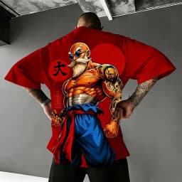 2026 Summer Dragon Ball Retro Pure Cotton Fitness T-shirt Men's Oversized Short-sleeved Family Unisex Children's Casual Shirt
