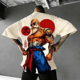 2026 Summer Dragon Ball Retro Pure Cotton Fitness T-shirt Men's Oversized Short-sleeved Family Unisex Children's Casual Shirt
