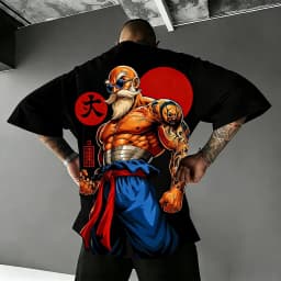 2026 Summer Dragon Ball Retro Pure Cotton Fitness T-shirt Men's Oversized Short-sleeved Family Unisex Children's Casual Shirt