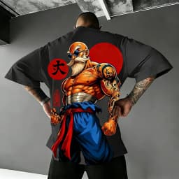 2026 Summer Dragon Ball Retro Pure Cotton Fitness T-shirt Men's Oversized Short-sleeved Family Unisex Children's Casual Shirt