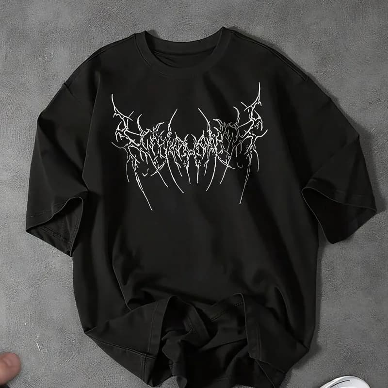 Men's Dark Gothic Style Summer New Retro Unisex Casual Fashion Y2K T-shirt