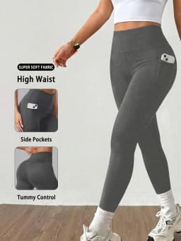Women Yoga Leggings with Pockets High Waisted Super Soft Tummy Control for Workout Running