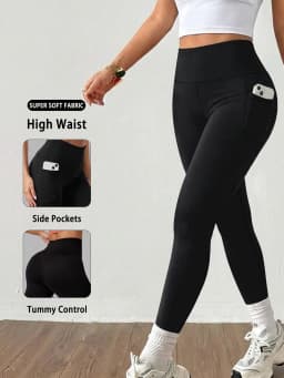 Women Yoga Leggings with Pockets High Waisted Super Soft Tummy Control for Workout Running
