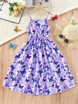 Girl's Summer Leaf Print Sleeveless Jumpsuit - Casual Stretch Polyester Blend, Off Shoulder Design, Knee Length, Beach Skirt