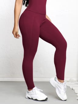 Super Soft Sports Leggings With Pockets For Women High Waisted Workout Yoga Running Push Up Gym Fitness Tight Pants Women's