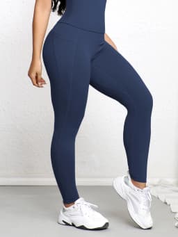 Super Soft Sports Leggings With Pockets For Women High Waisted Workout Yoga Running Push Up Gym Fitness Tight Pants Women's