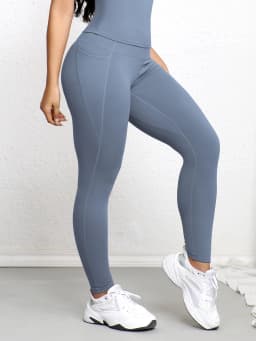 Super Soft Sports Leggings With Pockets For Women High Waisted Workout Yoga Running Push Up Gym Fitness Tight Pants Women's