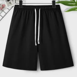 Men's Solid Color Drawstring Waist Casual Versatile Shorts Summer New Y2K Unisex Sports Streetwear