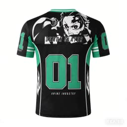 Demon Slayer Adult and Kids American-Style Jersey T-Shirt, Multi-Character 3D Print Trendy Anime Short Sleeve, Shorts Friend