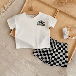 Summer Toddler Boys Girls Cotton Short Sleeve Top+Shorts Set Baby Boys Shortsleeve Printing Tee Outfits Sets Kids Clothes