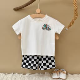 Summer Toddler Boys Girls Cotton Short Sleeve Top+Shorts Set Baby Boys Shortsleeve Printing Tee Outfits Sets Kids Clothes