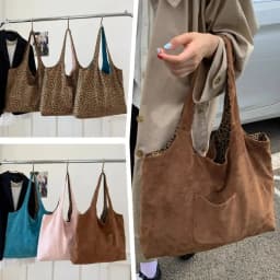Casual Double Sided Shoulder Bag Large Capacity Floral Pink Tote Bag Leopard Print Bag