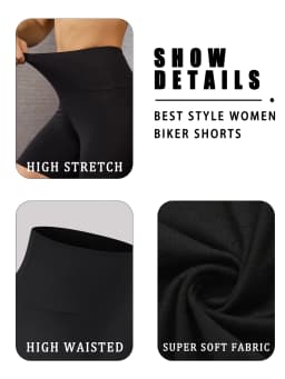 4 Pack Women's High Waisted Biker Shorts Super Soft Tummy Control No See Through Workout Yoga Running Gym Fitness Shorts