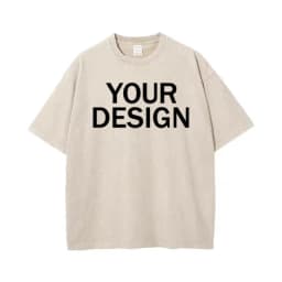 Unisex Cotton Wash T-Shirt Vintage Custom Print Pattern Oversized Short Sleeve T-Shirt Rapper Streetwear Men's Casual T-Shirt