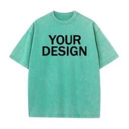 Unisex Cotton Wash T-Shirt Vintage Custom Print Pattern Oversized Short Sleeve T-Shirt Rapper Streetwear Men's Casual T-Shirt