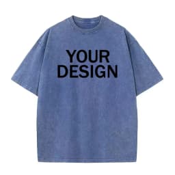 Unisex Cotton Wash T-Shirt Vintage Custom Print Pattern Oversized Short Sleeve T-Shirt Rapper Streetwear Men's Casual T-Shirt