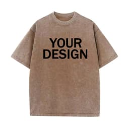 Unisex Cotton Wash T-Shirt Vintage Custom Print Pattern Oversized Short Sleeve T-Shirt Rapper Streetwear Men's Casual T-Shirt