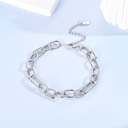 Original S925 Silver Bracelet White Zircon Adjustable Universal Clasp Bracelet Spiral Chain Women Valentines Gift