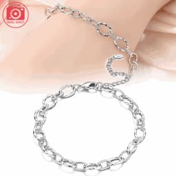 Original S925 Silver Bracelet White Zircon Adjustable Universal Clasp Bracelet Spiral Chain Women Valentines Gift