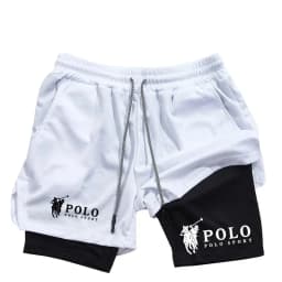 Men's Quick Dry Beach Shorts Printed Double Layer 2-in-1 Fitness Training Sports Boardshorts
