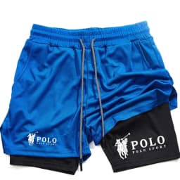 Men's Quick Dry Beach Shorts Printed Double Layer 2-in-1 Fitness Training Sports Boardshorts