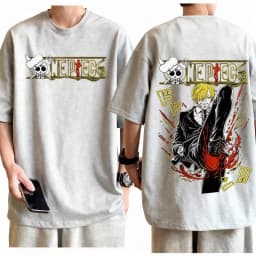 2026 New One Piece Sanji Kick Printed Short Sleeve T-shirt Men's and Women's T-shirt Men's Top Sports T-shirt Harajuku Y2k Tee