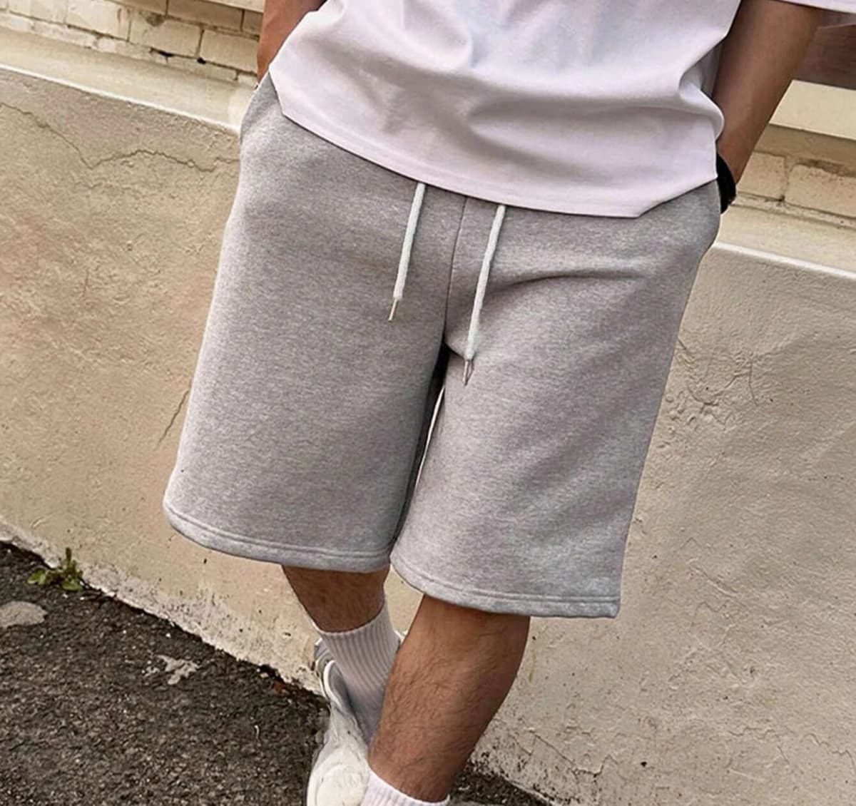 Men's all-season solid color simple casual loose shorts, men's jogging pants, pure cotton casual comfortable sports pants
