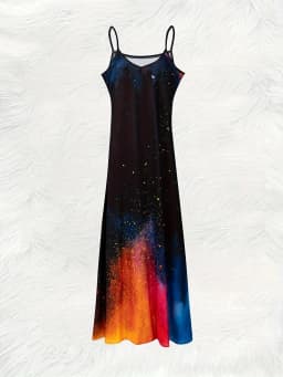 Printed Design casual style Galaxy Starry Night Sky Pattern women's dress