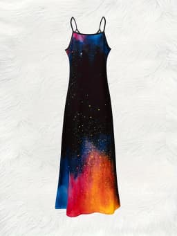 Printed Design casual style Galaxy Starry Night Sky Pattern women's dress