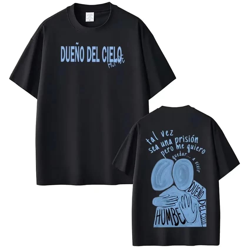 2026 Dueno Del Cielo Tour Singer Humbe Print Tees Men Women Fashion T Shirt Summer Cotton High Quality Fashion Casual T-shirts