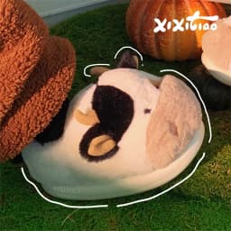 XIXITIAO Warm Cow Slippers for Women Cartoon Cute Plush Soft Thick-Soled Indoor Slippers Winter Home Couples Shoes Surprise Gift