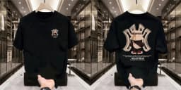 Fashion Bear Print Heavy Cotton Round Neck Short Sleeve T-shirt Men's Summer American Fashion Brand Ins Half Sleeve Loose Top