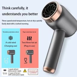 Hair Dryer Charging Portable USB Rechargeable Hairdryer High-Power Home Quick-Dry Hair Salon Travel Blow Dryer