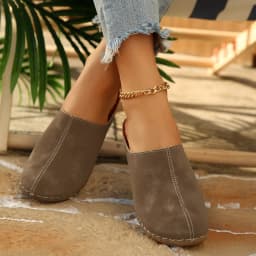Women's Casual Wedge Mules Comfortable Open Back Slip-On Wedges Shoes for Women Sandals with Arch Support Comfortable Sandals