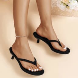 Fashion Round Toe Women Thin Heels Slippers Slides Female Flip Flops Sandals Spring Summer Ladies Heeled Slippers Shoes Pumps