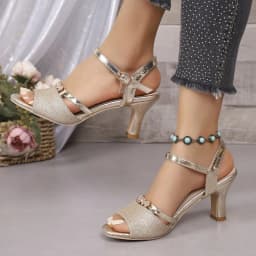 Sandals Block Heel High Heel 2026 Summer Fashion Comfortable Versatile Women Sandals One Word Buckle Open Toe High Heel Sandals