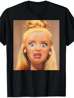 Funny Doll Face Y2K Graphic T Shirt Women Men Cotton Tee Summer Spring Oversized Tops ironic humor weirdcor Sarcastic Hilarious