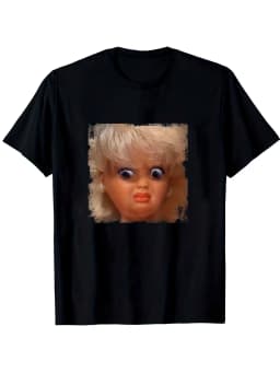 Funny Doll Face Y2K Graphic T Shirt Women Men Cotton Tee Summer Spring Oversized Tops ironic humor weirdcor Sarcastic Hilarious