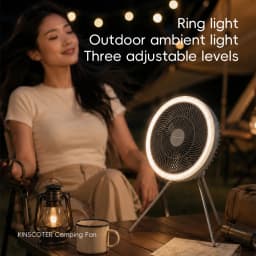 Large Size 10000mAh Outdoor Camping Fan Rechargeable Tent Ceiling Fan Portable Desktop Circulator with Remote Control LED Light