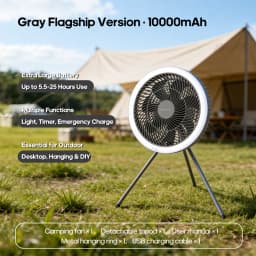 Large Size 10000mAh Outdoor Camping Fan Rechargeable Tent Ceiling Fan Portable Desktop Circulator with Remote Control LED Light