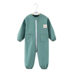Baby Overall Suit Thin Anti-Dirt Crawling Art Drawing Clothes with Three Zippers Loose Outdoor Coverall for Kids 1-4 Years