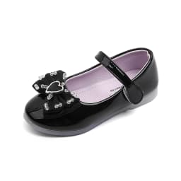 2026 Water Diamond Love Bow Cute and Sweet Kid's Shoes Fashionable Versatile Comfortable Single Shoes Simple Children's Shoes