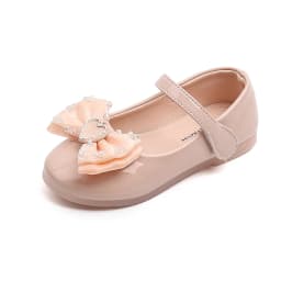 2026 Water Diamond Love Bow Cute and Sweet Kid's Shoes Fashionable Versatile Comfortable Single Shoes Simple Children's Shoes